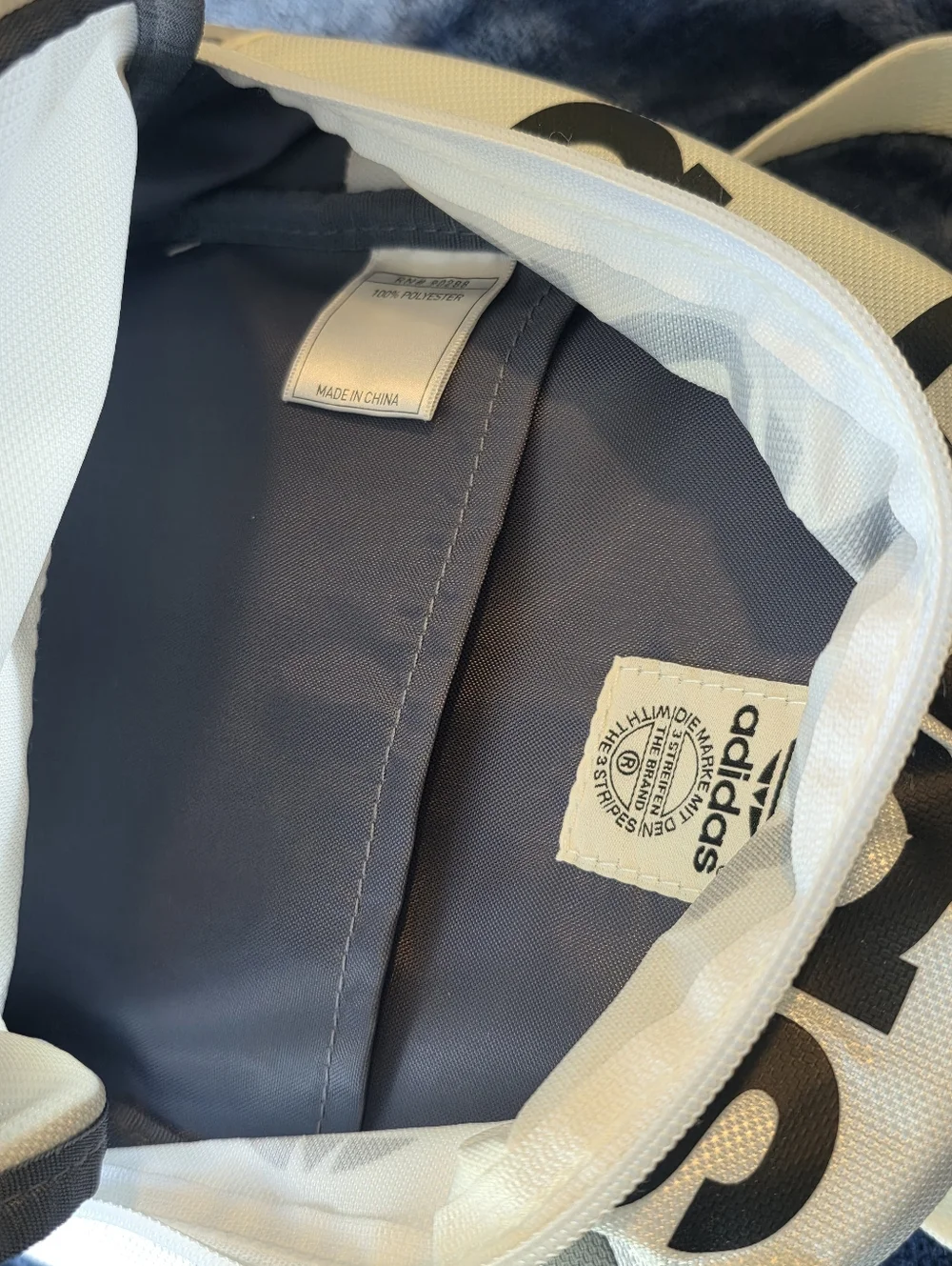 adidas White and Black Mini Backpack with Trefoil Accents - Picture 7 of 8